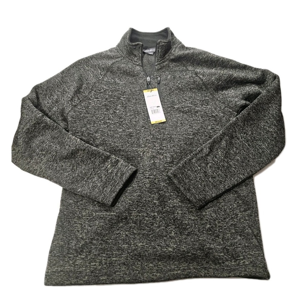 NWT EDDIE BAUER Mens Medium Iron‎ Radiator 1/4-Zip Fleece Pullover Long Sleeved